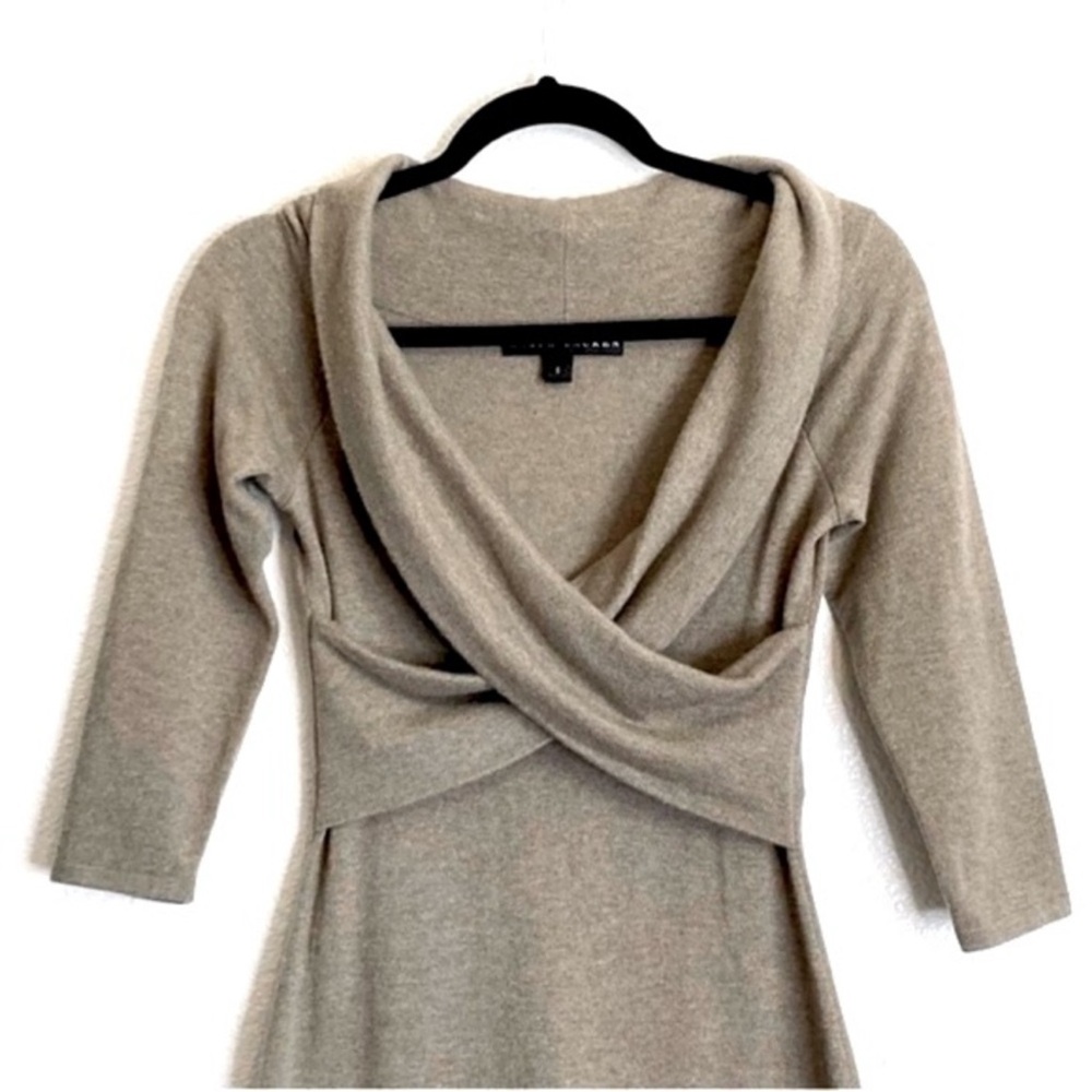 NEW Ralph Lauren Black Label Draped Neck Dress Cashmere Black XL